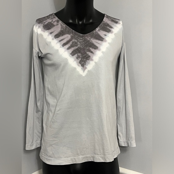 Pure Jill - J Jill Soft & Relaxed Tie-Dyed Tunic Top V-Neck XS Petite Gray - Picture 1 of 5